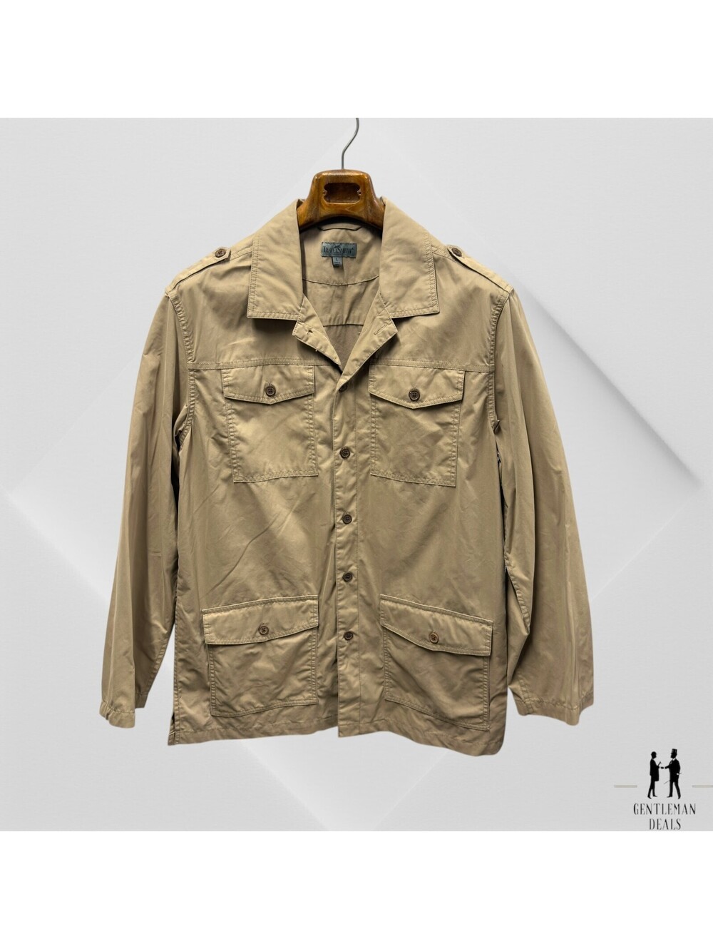 Travelsmith Safari Bush Mens Khaki Beige Photographer Utility Jacket Cargo L